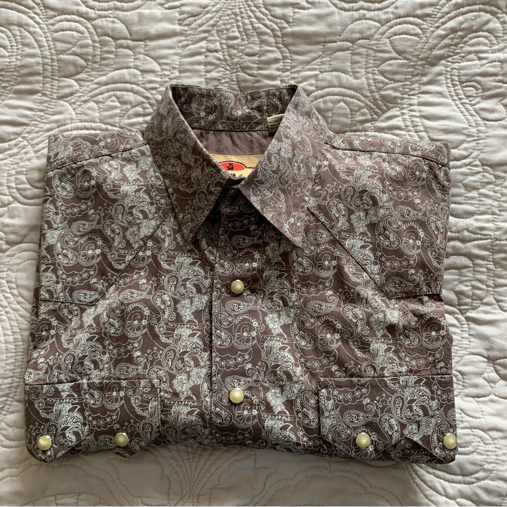 LARRY MAHAN MENS COWBOY COLLECTION WESTERN SNAP SHIRT.